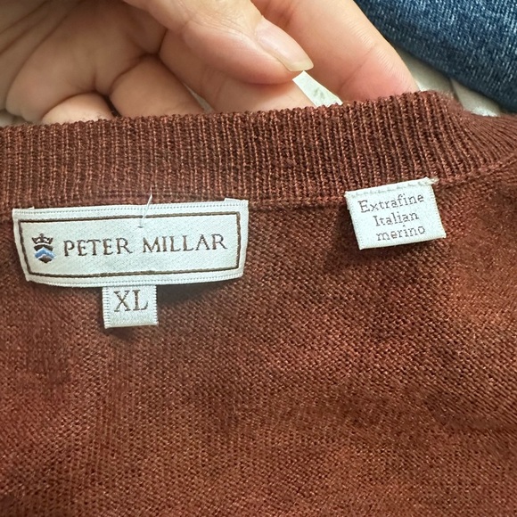 Peter Millar Vest Mens XL Brown Argyle Pullover Golf Outdoor 100% Merino Wool - Picture 3 of 8